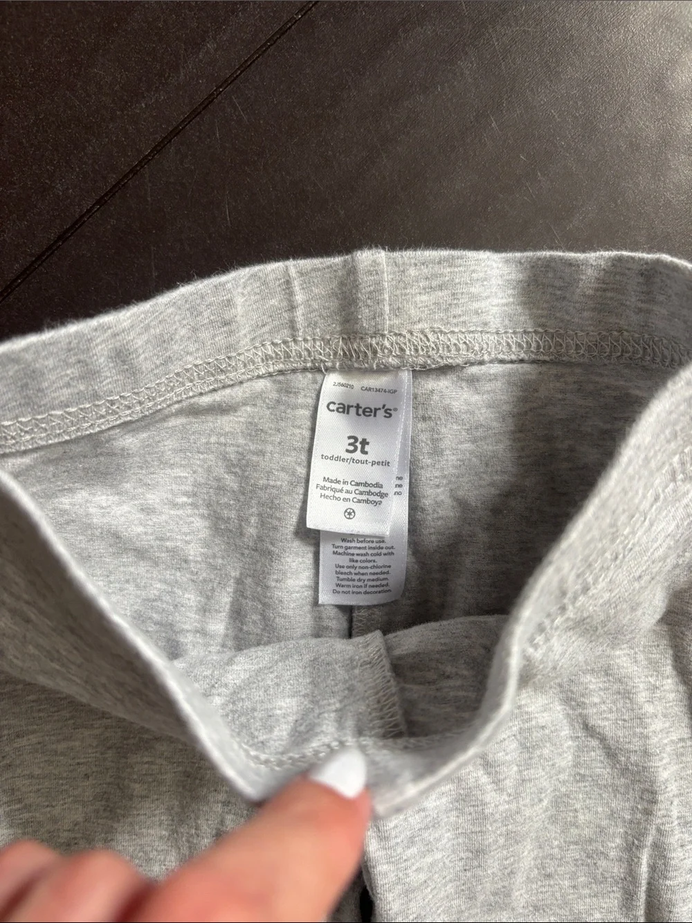 Carter's 3-Pack Leggings in Purple, Gray, and Navy